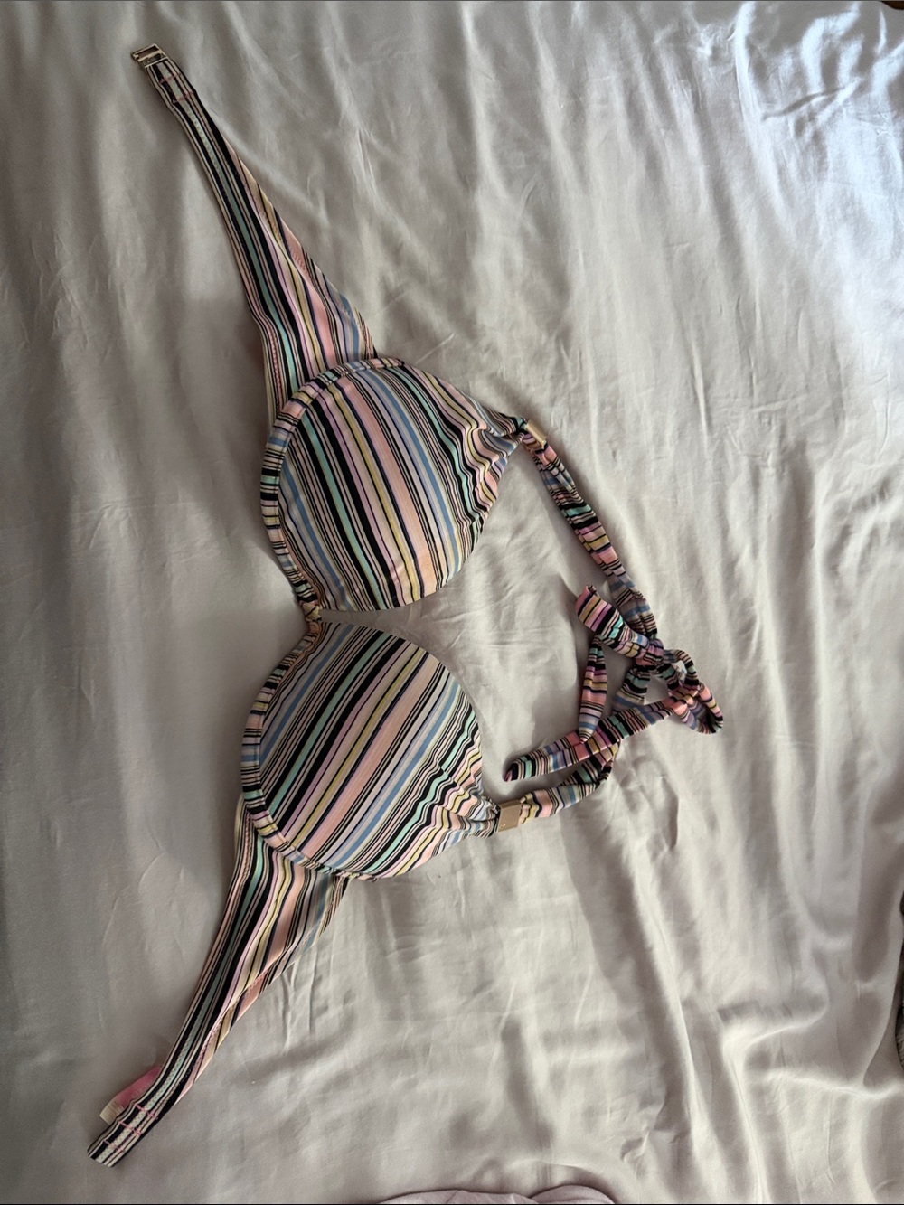 Striped Multicolor Bikini Top
